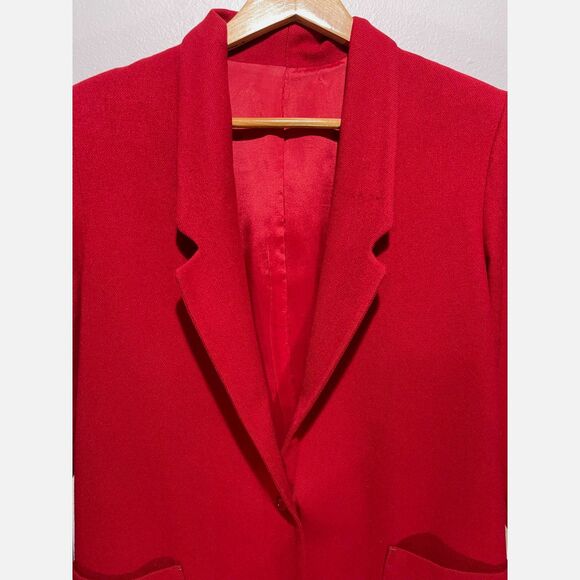 Stephen douglas LTD wool jacket VTG blazer USA made classic holiday red women 10 - Picture 8 of 8